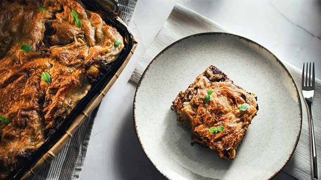 Mushroom lasagne
